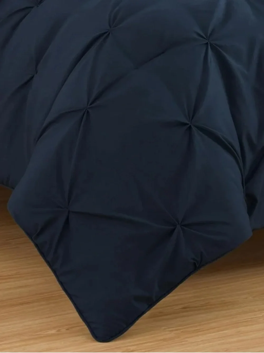 Navy Pintuck king 3 piece Comforter Set